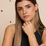 Pulseira delicada banhada a ouro