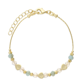 Pulseira delicada banhada a ouro com cristal swarovski