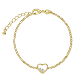 Pulseira delicada banhada a ouro com zircónia