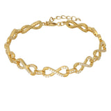 Pulseira temática banhada a ouro com infinitos