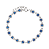 Pulseira de tenis em prata 925 com zircónia azul