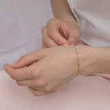 Pulseira delicada banhada a ouro com zircônia e olho