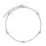 Pulseira delicada em prata 925 com zircónia