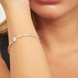 Pulseira delicada em prata 925 com zircônia