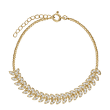 Pulseira delicada banhada a ouro com zircónia