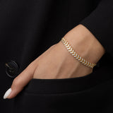 Pulseira delicada banhada a ouro com zircónia