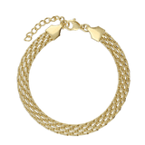 Pulseira gourmet em aço inoxidável em banho de ouro