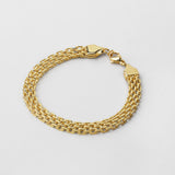 Pulseira gourmet em aço inoxidável em banho de ouro