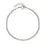 Pulseira em prata 925 com pedras de hematita com metais