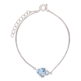 Pulseira delicada em prata 925 com zircónia azul