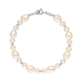 pulseira de pérolas, Prata de lei 925, Pérola cultivada