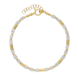Pulseira delicada banhada a ouro com hematite