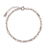 Pulseira dupla em prata de lei 925