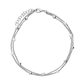 Pulseira para Tornozelo, Prata de lei 925, Pérola cultivada