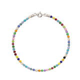 Pulseira para Tornozelo, Prata de lei 925, Vidro cristal