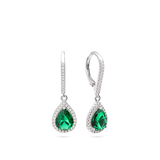 Pendentes em prata 925 com zircónia verde
