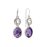 Pendentes em prata 925 com cristal swarovski violeta