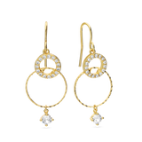 Pendentes banhados a ouro com vidro cristal