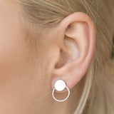 Brincos de placa em prata 925 com madrepérola