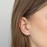 Brincos de placa em prata 925 com zircónia