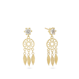 Pendentes Dreamcatcher em ouro de 9K com zircónias