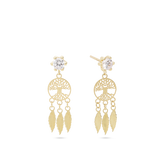 Pendentes Dream Catcher em ouro de 9K com zircónias