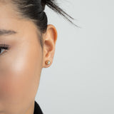 Brincos de placa esfera em ouro 9K