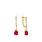 Argolas banhadas a ouro com zircónia vermelha