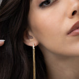 Pendentes banhados a ouro com zircónias