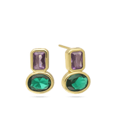 Pendentes, Banhado a Ouro, Zircónia de cultivo, Vidro cristal