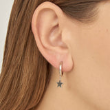 Argolas em prata 925 com estrela