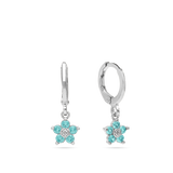 Argolas em prata 925 com zircónia azul