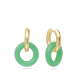 Argolas banhadas a ouro com polímero verde