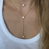 Fio com pendente, Banhado a Ouro, Zircónia de cultivo