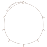 Colar choker, Prata de lei 925, Zircónia de cultivo