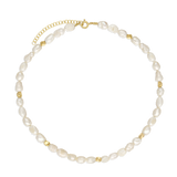 Colar choker banhado a ouro com pérolas