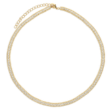 Colar choker banhado a ouro com zircónias