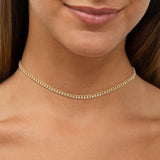 Colar choker banhado a ouro com zircónias