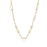 Colar banhado a ouro com pérolas
