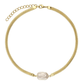 Choker banhado a ouro com pérola