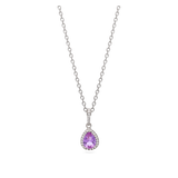 Fio com pendente violeta em prata 925 com zircónias