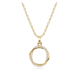 Fio com pendente círculo banhado a ouro com zircónias