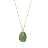 Fio com pendente banhado a ouro com quartzo verde