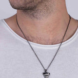Colar masculino em aço inoxidável com triângulo