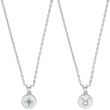 Fio com pendente do signo Touro em prata 925
