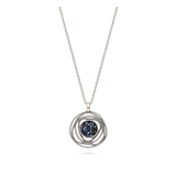 Fio com pendente em prata de lei 925 com cristais Swarovski azuis