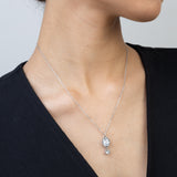 Fio com pendente em prata 925 com zircónia