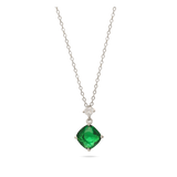 Fio com pendente em prata de lei 925 com zircónia verde