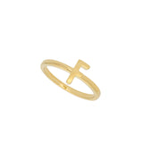 Anel F banhado a ouro