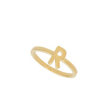 Anel R banhado a ouro
